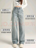 自由系窄版闊腿加絨牛仔褲女秋冬季2025小個(gè)子直筒高腰顯瘦彈力拖地褲 曬單實(shí)拍圖