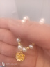 中國黃金（CHINA GOLD）珍珠黃金項鏈女?huà)寢尶钭憬鹉档せǖ鯄嬌斩Y物送媽媽婆婆長(cháng) 牡丹花足金珍珠項鏈/京速達 曬單實(shí)拍圖