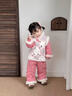 G.duck周歲女寶禮服冬裝新中式套裝國風(fēng)上衣褲子冬季寶寶漢服嬰兒衣服冬 粉紅色上衣+褲子 兩件套 加絨 100 *建議26-30斤左右* 曬單實(shí)拍圖