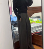茵曼2025秋冬女裝新款格雷系簡(jiǎn)約通勤毛呢直筒褲百搭寬松氣質(zhì)長(cháng)褲 深灰色 27 曬單實(shí)拍圖