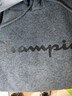 Champion美國草寫(xiě)字母拼色印花秋冬連帽衛衣男女抓絨潮牌情侶帽衫清倉 拼色印花-淺灰色 XL 170-190斤左右 曬單實(shí)拍圖