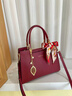 紀詩(shī)哲（GIEVSZHE）輕奢品牌包包女包女士手提包真皮單肩斜挎婚包送媽媽生日禮物侈 酒紅色1 曬單實(shí)拍圖