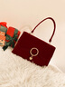 CADUNI KAISER包包女包紅色新娘婚包輕奢手提單肩斜挎生日新年禮物送女生女友 【酒紅色】實(shí)用走心 品牌小眾百搭時(shí)尚高端氣質(zhì) 曬單實(shí)拍圖