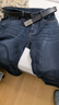 texwood蘋(píng)果牛仔褲男秋冬新款寬松高腰休閑直筒褲子男褲 深藍色 33 曬單實(shí)拍圖