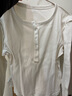 優(yōu)衣庫女裝羅紋亨利領(lǐng)T恤/長(cháng)袖修身短款內搭打底479591 487908 479591/01乳白色 S 曬單實(shí)拍圖