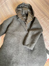 sdeer圣迪奧2022冬季寬松型純色羊毛女裝西裝領(lǐng)羽絨拼接收腰長(cháng)款毛呢大衣 深灰/97 M 165 曬單實(shí)拍圖
