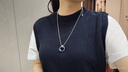 秋虞莫比烏斯環(huán)鍍純銀項鏈女高級設計感小眾嘻哈配飾衛衣毛衣鏈吊墜 三環(huán)藍色O字鏈50cm 曬單實(shí)拍圖