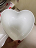 佳億廚連純白陶瓷碗愛(ài)心碗碟情侶心形碗水果沙拉碗醬料碟烤碗家用小湯碗盤(pán) 7英寸桃心碗 曬單實(shí)拍圖