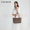 蔻馳（COACH）【品牌直供】女士GALLERY大號單肩手提托特包深褐色CV402 曬單實(shí)拍圖