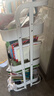 佳幫手小推車(chē)置物架廚房宿舍零食多功能移動(dòng)夾縫收納架書(shū)包架子3層白色 曬單實(shí)拍圖