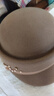 漢卿中夏羊毛貝雷帽女秋冬2025新款顯臉小時(shí)尚洋氣百搭帽子冬季保暖鴨舌帽 咖啡色 均碼可調節(56-58cm) 曬單實(shí)拍圖