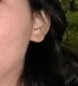 周六福（ZLF）新年禮物  黃金耳飾女款足金5G金幻彩拉絲星星耳釘星語(yǔ) 計價(jià) 1.09g 曬單實(shí)拍圖