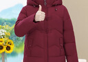 恒源祥奶奶冬裝羽絨棉服加厚中老年人女?huà)寢屒锒馓桌咸抟\老人棉衣 紅色(上衣) 2XL:建議105-120斤 曬單實(shí)拍圖