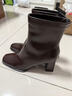 百思圖25冬時(shí)裝靴時(shí)尚方頭粗跟女中靴B2812DZ5 棕色 39 曬單實(shí)拍圖