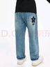 little MO&Co.little moco童裝24春裝新款男女童純棉牛仔褲直筒長(cháng)褲KBD1JENT02 牛仔藍色2 140 140/58 曬單實(shí)拍圖