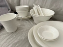 瑪戈隆特 事事如意餐具純白浮雕骨瓷餐具餐盤(pán)整套散件組合 4人份餐具套裝 19頭 曬單實(shí)拍圖