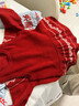 babylove嬰幼兒針織開(kāi)衫綿羊毛保暖外套上衣秋冬季復古圣誕毛衣星空銹紅 曬單實(shí)拍圖