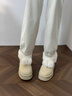 回力可愛(ài)毛球雪地靴女2025新款冬季防滑加絨短筒厚底內增高大棉鞋 米色 36 曬單實(shí)拍圖