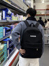 回力（Warrior）書(shū)包初高中生男背包女大容量大學(xué)生校園簡(jiǎn)約百搭耐磨防潑水雙肩包 黑色升級款【輕便耐磨】 曬單實(shí)拍圖