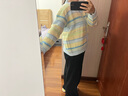妙奕嘉條紋開衫毛衣女2026冬季外穿毛衣針織衫外套內搭打底毛衣女裝 溫柔風條紋軟糯開衫毛衣【藍色】 均碼 (建議80-130斤） 曬單實拍圖