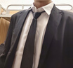 花花公子西服套裝男士商務(wù)修身西裝男工作職業(yè)正裝伴郎服裝新郎結婚禮外套 黑色雙扣(西服+西褲+襯衫+領(lǐng)帶) L 170/[100-115斤] 曬單實(shí)拍圖