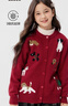 左西女童毛衣開(kāi)衫秋冬款兒童2025新款女大童紅色針織外套 紅色 150 曬單實(shí)拍圖