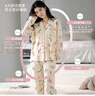 浪莎睡衣女10A抑菌春秋女士100%棉翻領(lǐng)開(kāi)衫長(cháng)袖長(cháng)褲家居服可外穿套裝 曬單實(shí)拍圖