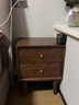 雙葉全實(shí)木床頭柜紅橡木胡桃色現代簡(jiǎn)約床邊柜家用收納置物帶2025新款 橡木胡桃色床頭柜 深色 曬單實(shí)拍圖