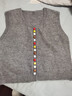 啄木鳥(niǎo)獨特洋氣彩虹扣針織圓領(lǐng)馬甲背心女春秋寬松時(shí)髦疊穿毛衣坎肩上衣 灰色薄 輕薄 S 80-90斤 曬單實(shí)拍圖