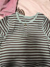 babylove嬰兒連體衣秋冬款寶寶哈衣條紋家居服爬服睡衣莫代爾保暖衣服 曬單實(shí)拍圖