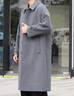 MUSINSA STANDARD【含羊絨羊毛】韓國秋冬男士大碼韓系風(fēng)中長(cháng)款毛呢大衣 灰色(MR) L 曬單實(shí)拍圖