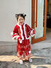 玫初莎馬面裙女童拜年服秋冬款兒童古裝漢服冬季女孩中國風(fēng)加絨加厚唐裝 紅色+毛領(lǐng)【贈扇子+發(fā)夾+辮子+眉心貼】 120 【建議身高115cm左右】 曬單實(shí)拍圖