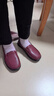 足力健老人鞋秋冬單鞋女士休閑皮鞋媽媽鞋一腳蹬平底鞋 6015K紅色36 曬單實(shí)拍圖