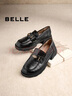 百麗元寶樂(lè )福鞋女2025新款粗跟英倫黑色小皮鞋D2S1DCA5 黑色 39 曬單實(shí)拍圖