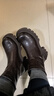 百思圖25冬商場(chǎng)高跟粗跟女短靴厚底增高馬丁靴F6012DD5棕色絨里 37 曬單實(shí)拍圖