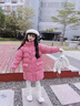 G.duck小黃鴨女童冬季中長(cháng)款過(guò)膝洋氣羽絨服中大兒童加厚保暖連帽外套 玫粉色 150 適高140-150cm年齡11-12歲含絨量 曬單實(shí)拍圖