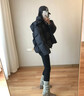 皮爾卡丹（pierre cardin）羽絨棉服女短款2025冬季新品韓版寬松時(shí)尚保暖小個(gè)子遮肉外套 黑色 S 90-120斤 曬單實(shí)拍圖