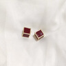 DAISY DREAM S999銀針秋冬酒紅方塊耳釘小眾獨特百搭高級感氣質(zhì)輕奢爆款耳飾 【S999銀針】秋冬酒紅方塊耳釘 曬單實(shí)拍圖