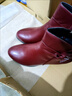 卡帝樂(lè )鱷魚(yú)（CARTELO）2026冬季新款加絨保暖短靴女靴真皮靴子女防滑軟底中年女士棉皮鞋 酒紅色 35 平時(shí)穿35碼 曬單實(shí)拍圖