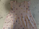 H&M童裝女?huà)脒B衣裙夏季時(shí)尚舒適印花圓領(lǐng)飛袖及膝公主裙1265912 淺粉色/花卉 100 100/56 曬單實(shí)拍圖