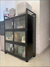 廚房置物架落地多層收納餐邊柜家用多功能微波爐鋁合金櫥柜儲物柜 黑色三層長(cháng)50*深33*高85cm 曬單實(shí)拍圖
