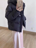 鹿王戀雪韓版時(shí)尚短款羽絨棉服女2025冬季新款連帽泡芙面包服加厚棉襖外套 黑色 L 120-140斤 曬單實(shí)拍圖