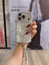 京品京生活：貝殼紋水鉆珍珠蝴蝶適用蘋(píng)果17Pro手機殼iphone16自帶鏡頭膜15全包防摔保護殼自帶掛繩 【白色+掛繩】立體珍珠蝴蝶+自帶鏡頭膜 iphone17 Pro 曬單實(shí)拍圖