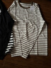 佐丹奴長(cháng)袖T恤女秋冬純棉t恤衫繡花圓領(lǐng)復古條紋上衣05325862 曬單實(shí)拍圖