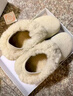 九寸陽(yáng)光厚底毛毛拖鞋女外穿2026新款冬季加絨兩穿一腳蹬勃肯棉鞋女雪地靴 兩穿毛毛勃肯鞋女米色 37 曬單實(shí)拍圖