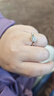 mini&yaya【一克拉】莫桑石銀戒指女士求婚訂婚情人節生日禮物送老婆 曬單實(shí)拍圖