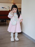 班喜迪女童漢服連衣裙冬裝寶寶周歲禮服公主裙子兒童國風(fēng)唐裝生日宴衣服 粉色 100 cm 曬單實(shí)拍圖