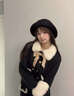 時(shí)鳥(niǎo)禮帽女赫本風(fēng)帽子黑色千金風(fēng)秋冬法式優(yōu)雅顯臉小卷邊毛呢漁夫帽子 黑色 頭圍【56-58cm】 曬單實(shí)拍圖