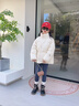 迪士尼（Disney）女童立領(lǐng)羽絨服面包服冬裝2025新款中大童白鴨絨保暖加厚洋氣 米白色 140 曬單實(shí)拍圖