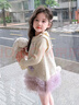 G.duck小黃鴨女童連衣裙秋裝2025新款兒童小香風(fēng)公主裙套裝女寶秋冬毛衣 小香風(fēng)立體背心裙 兩件套 130 (建議115-125cm 5.2-7周歲) 曬單實(shí)拍圖